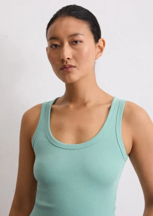 Tanktop regular aus elastischem Rippjersey