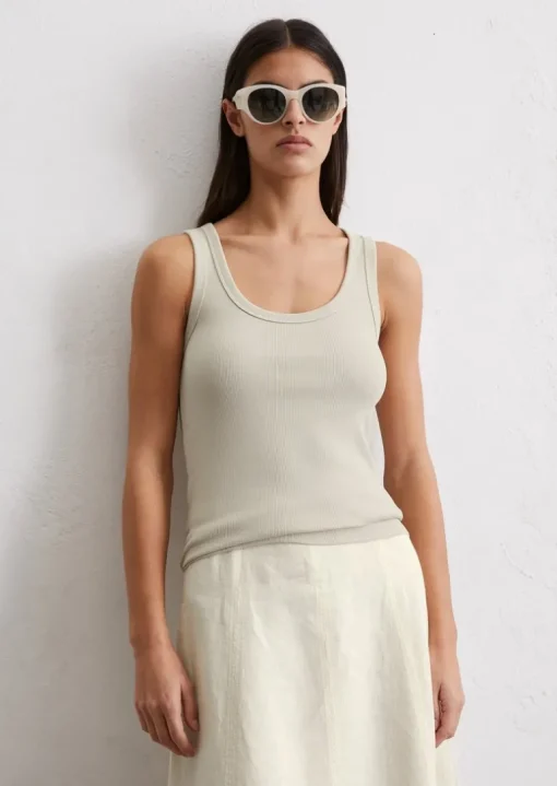 Tanktop regular aus elastischem Rippjersey