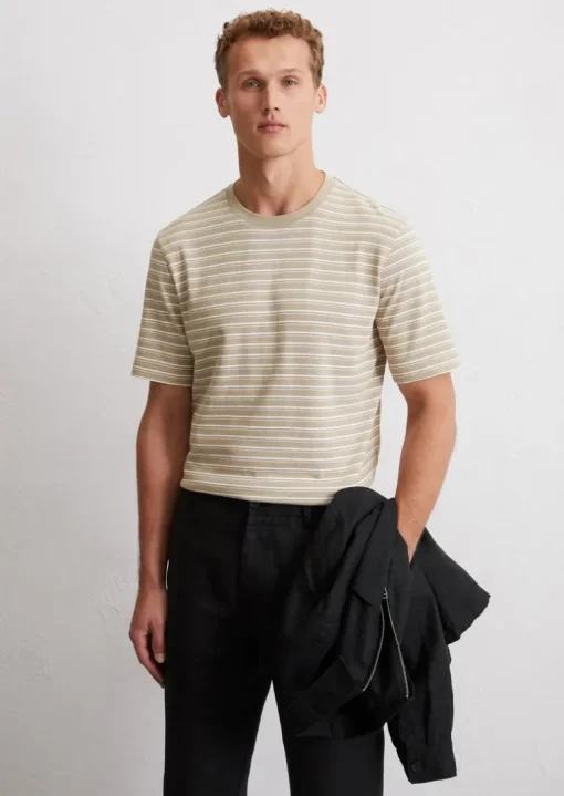 T-Shirt regular aus Bio-Baumwoll-Leinen-Mix