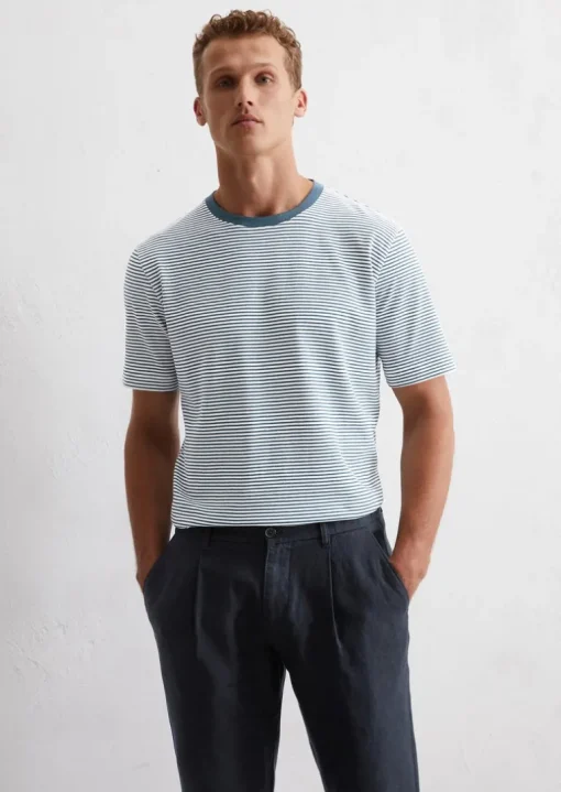 T-Shirt regular aus Bio-Baumwoll-Leinen-Mix