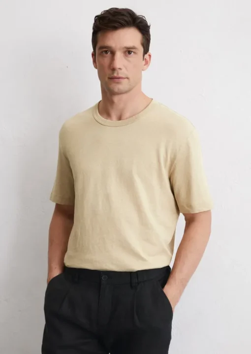 T-Shirt regular aus Leinen mit Bio-Baumwolle