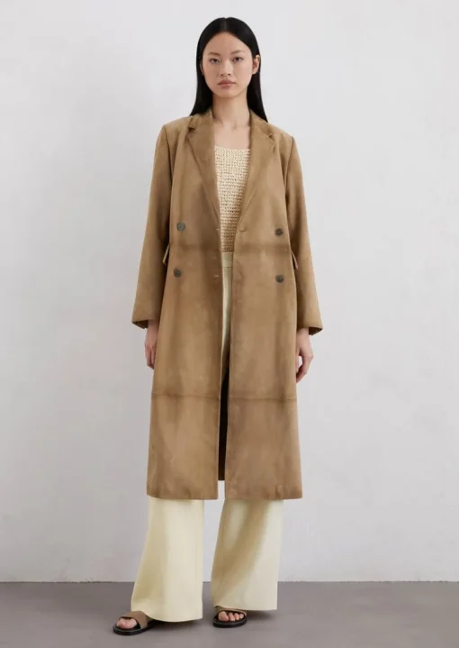 Veloursledermantel regular aus weichem Ziegenleder