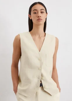 Weste tailored aus Leinen-Viskose-Mix