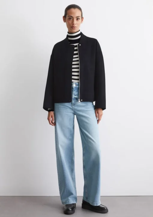Wollblouson relaxed aus recyceltem Wolle-Mix