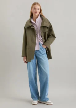 Workwear-Parka oversized aus beschichtetem Cotton-Nylon