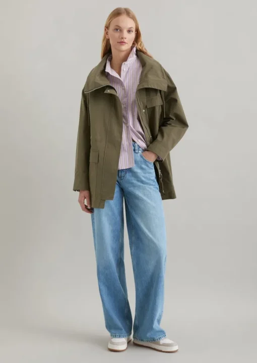 Workwear-Parka oversized aus beschichtetem Cotton-Nylon